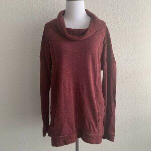 Lucky Brand Maroon Mock Turtle Neck Womans Sweater